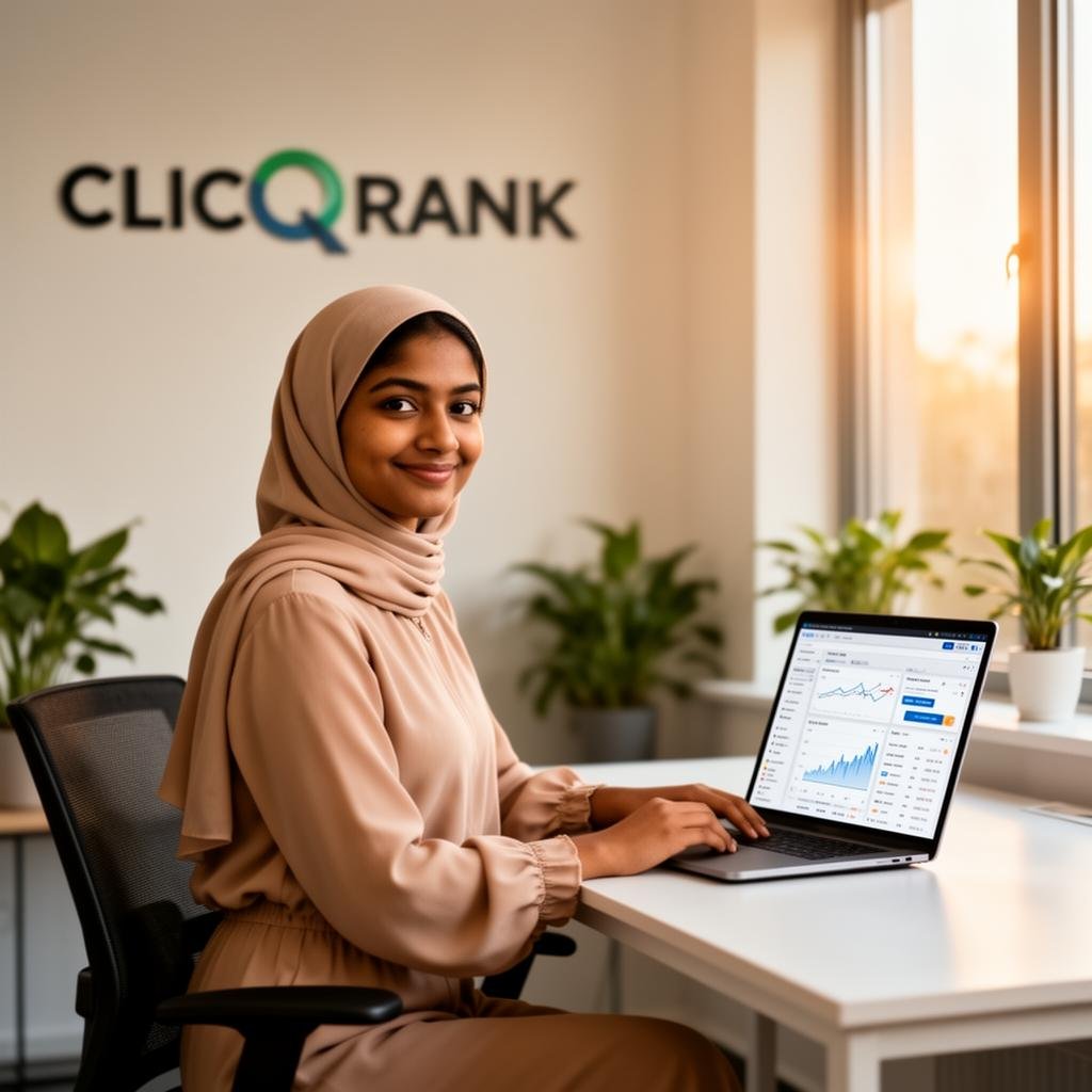 Amna Mahar at the CLICQRANK office